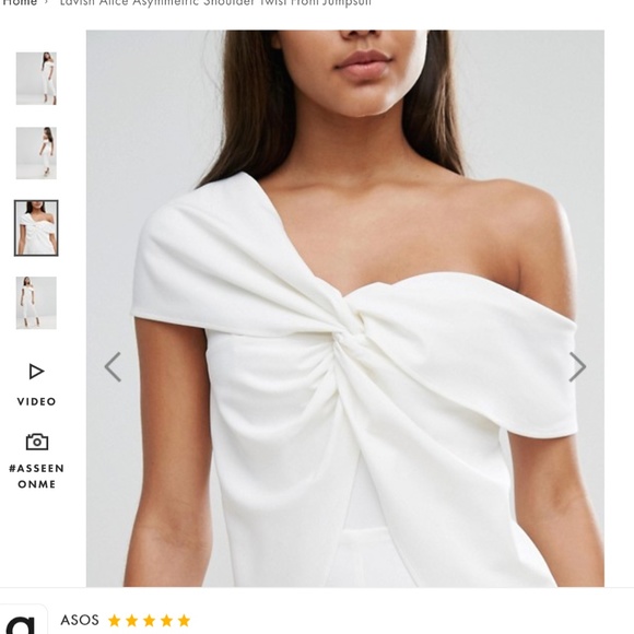 Lavish Alice Asymmetric shoulder jumpsuit - Picture 3 of 4